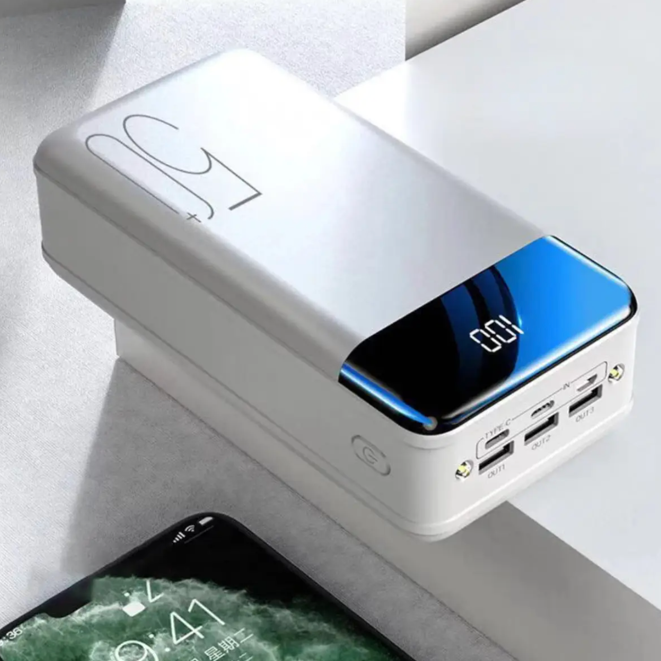 100.000mAh Ultra-Hoge Capaciteit Power Bank – Super Snelle Oplading voor Telefoons, Tablets & Laptops