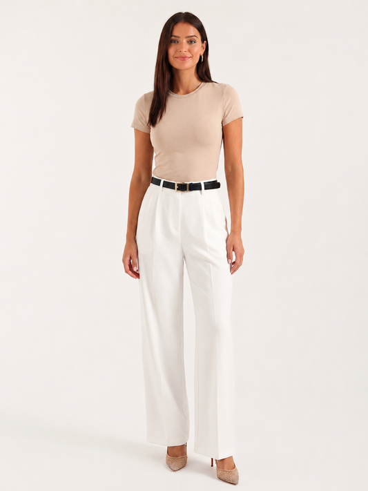 Broek Dames Hoge Taille Wijde Pijpen Casual Formeel