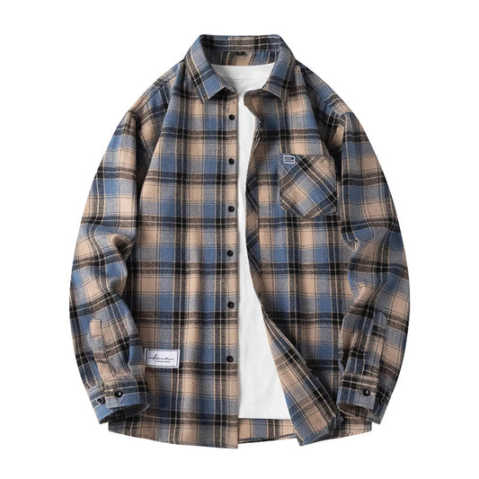 Heren Geruite Overshirt Knoopsluiting Casual Zomer
