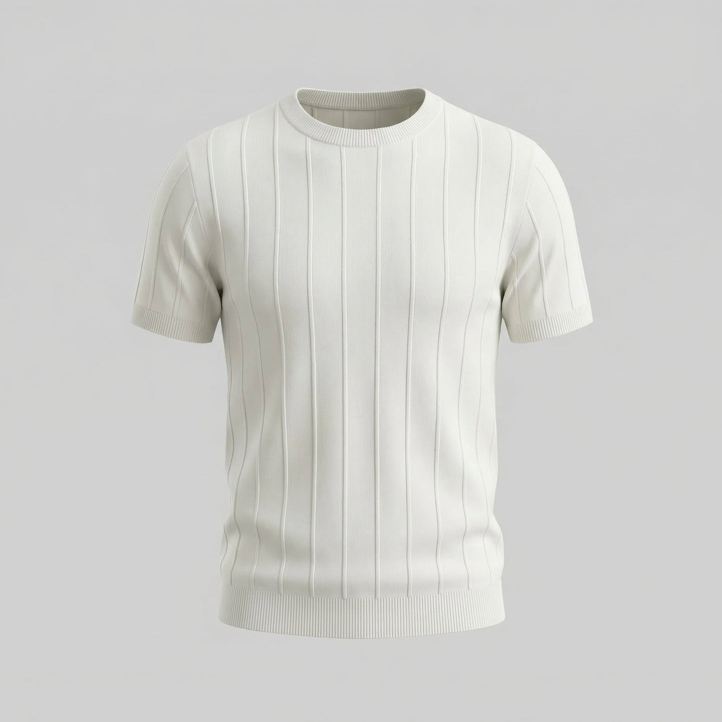 T-Shirt Heren Rib Knit Casual Chic Lange Mouwen