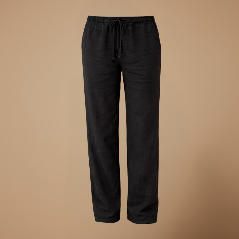 Herenbroek met Elastische Taille en Rechte Pasvorm