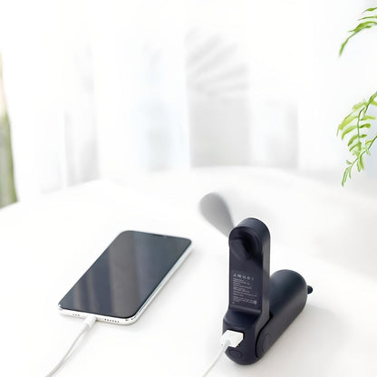 Draagbare Mini Ventilator – Oplaadbare Zakventilator met Powerbank & Zaklamp