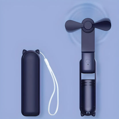 Draagbare Mini Ventilator – Oplaadbare Zakventilator met Powerbank & Zaklamp