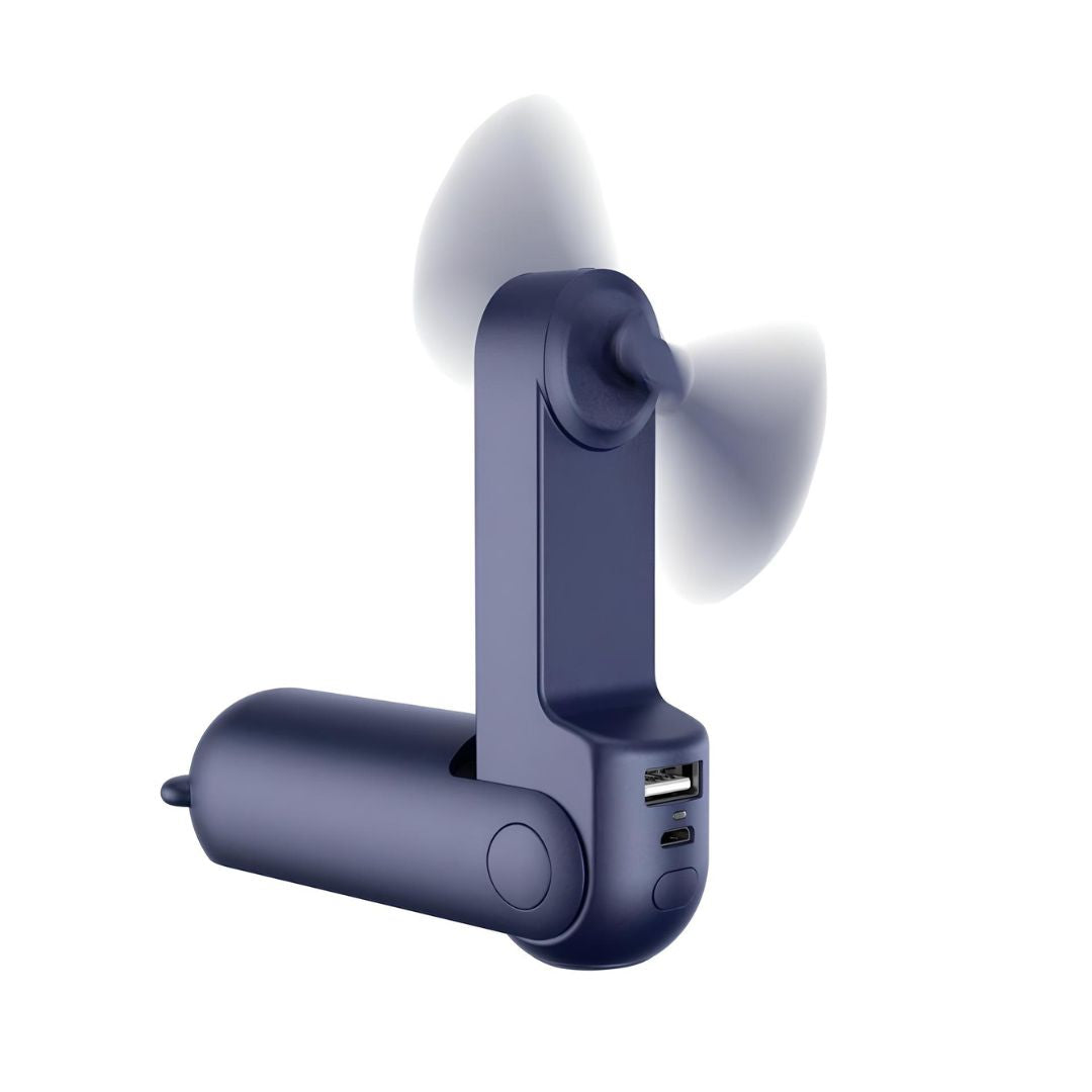 Draagbare Mini Ventilator – Oplaadbare Zakventilator met Powerbank & Zaklamp