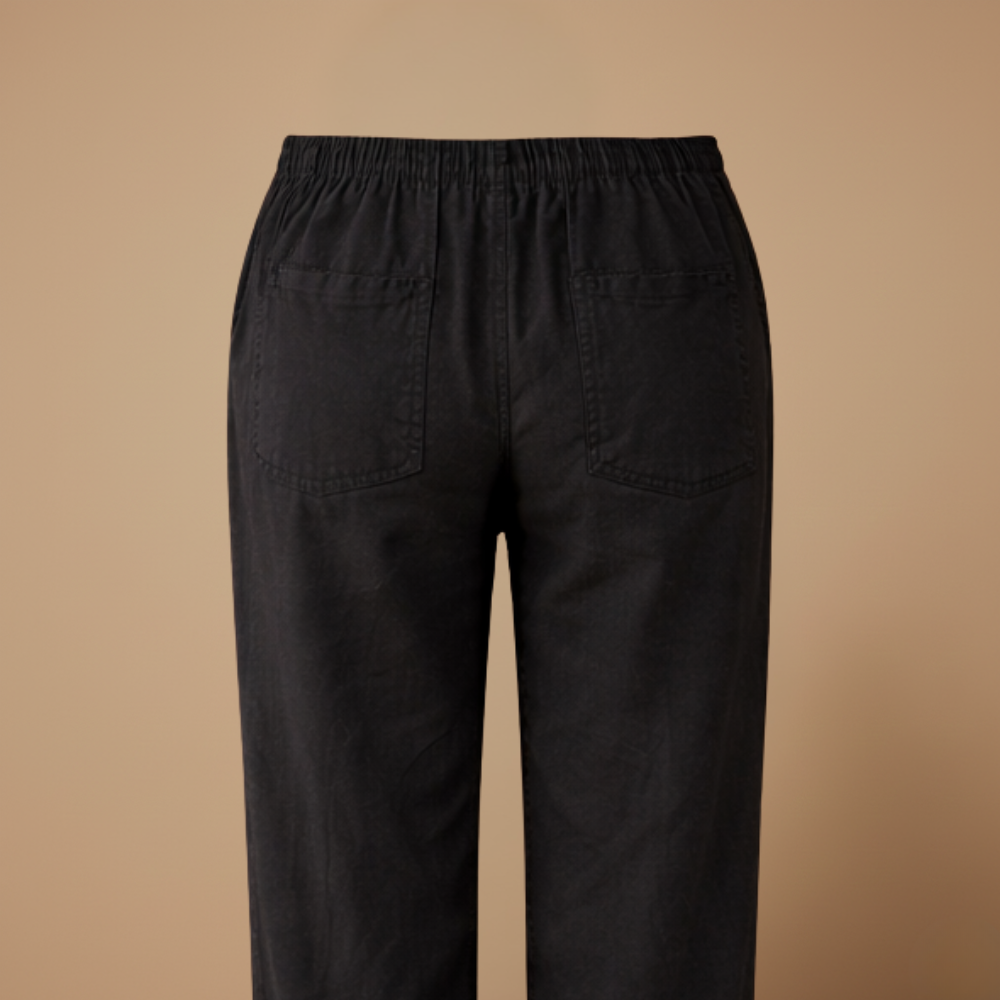 Herenbroek met Elastische Taille en Rechte Pasvorm