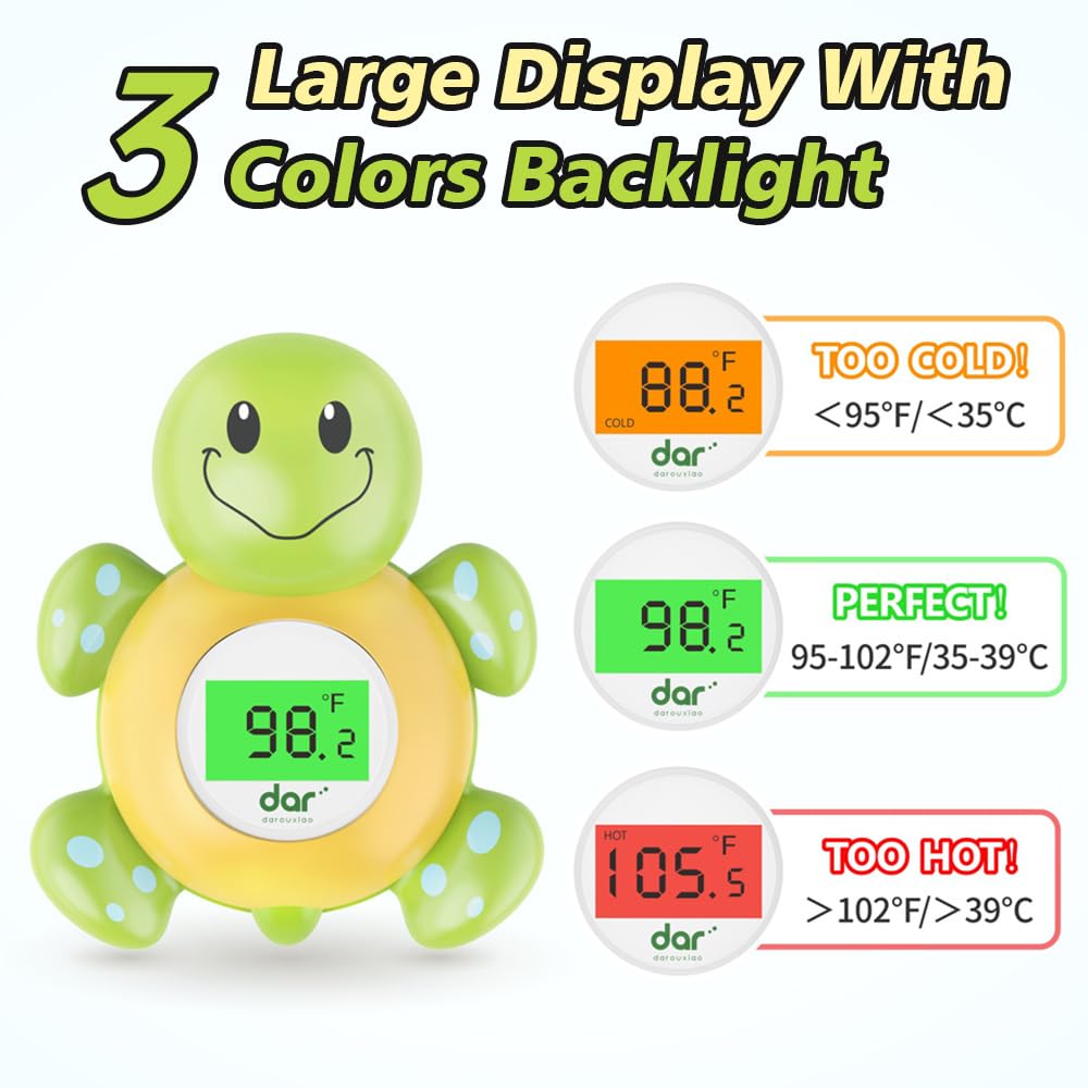 AquaVeilig Baby Badthermometer – Digitaal Display met 3 Kleuren en Temperatuurwaarschuwing