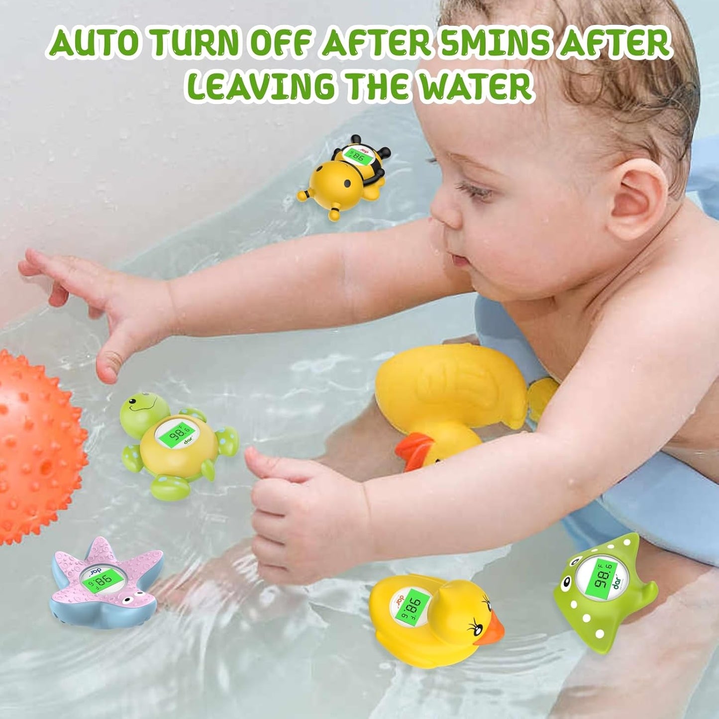 AquaVeilig Baby Badthermometer – Digitaal Display met 3 Kleuren en Temperatuurwaarschuwing