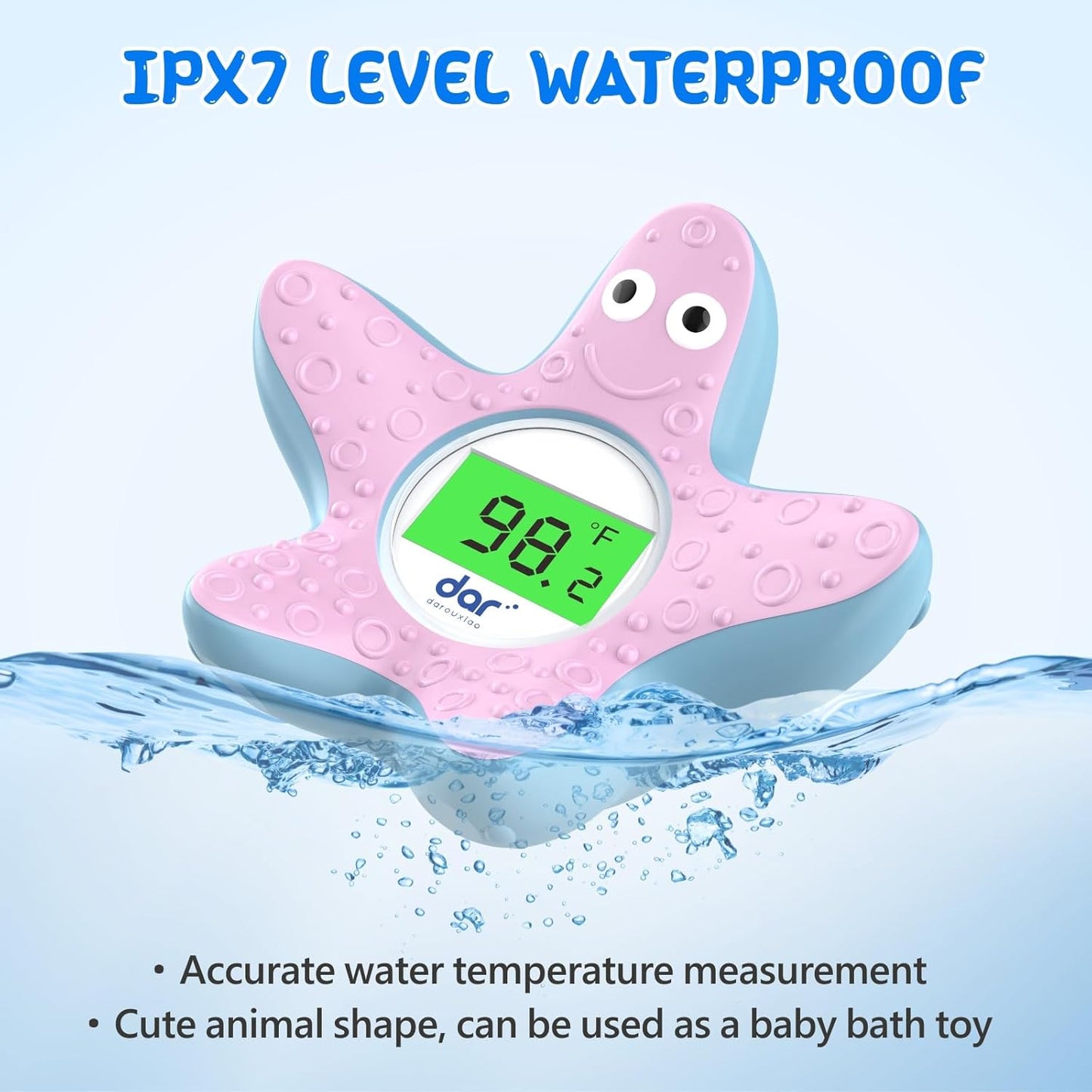 AquaVeilig Baby Badthermometer – Digitaal Display met 3 Kleuren en Temperatuurwaarschuwing