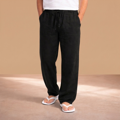 Herenbroek met Elastische Taille en Rechte Pasvorm