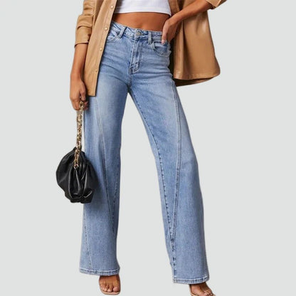 Wijde Pijpen Jeans Voor Dames Met Hoge Taille Pasvorm