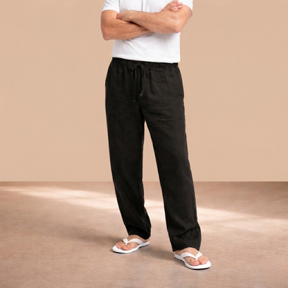 Herenbroek met Elastische Taille en Rechte Pasvorm