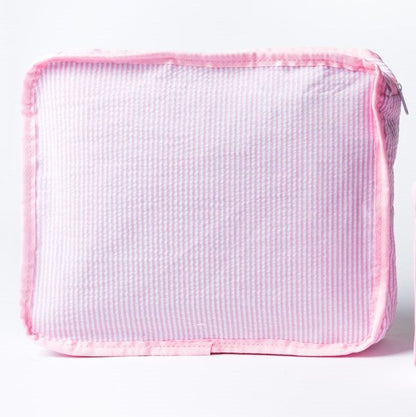 Roze Seersucker Packing Cubes – Organizer Set van 3