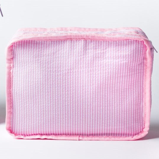 Roze Seersucker Packing Cubes – Organizer Set van 3