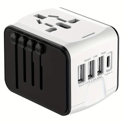 Universele Reisadapter – Wereldstekker met USB & USB-C voor 150+ Landen