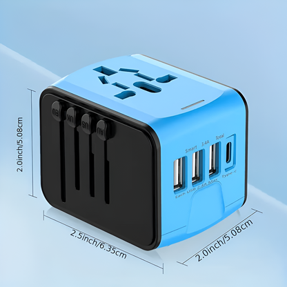Universele Reisadapter – Wereldstekker met USB & USB-C voor 150+ Landen
