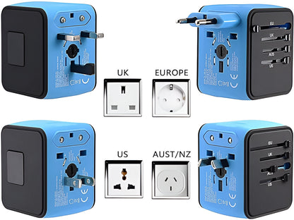Universele Reisadapter – Wereldstekker met USB & USB-C voor 150+ Landen