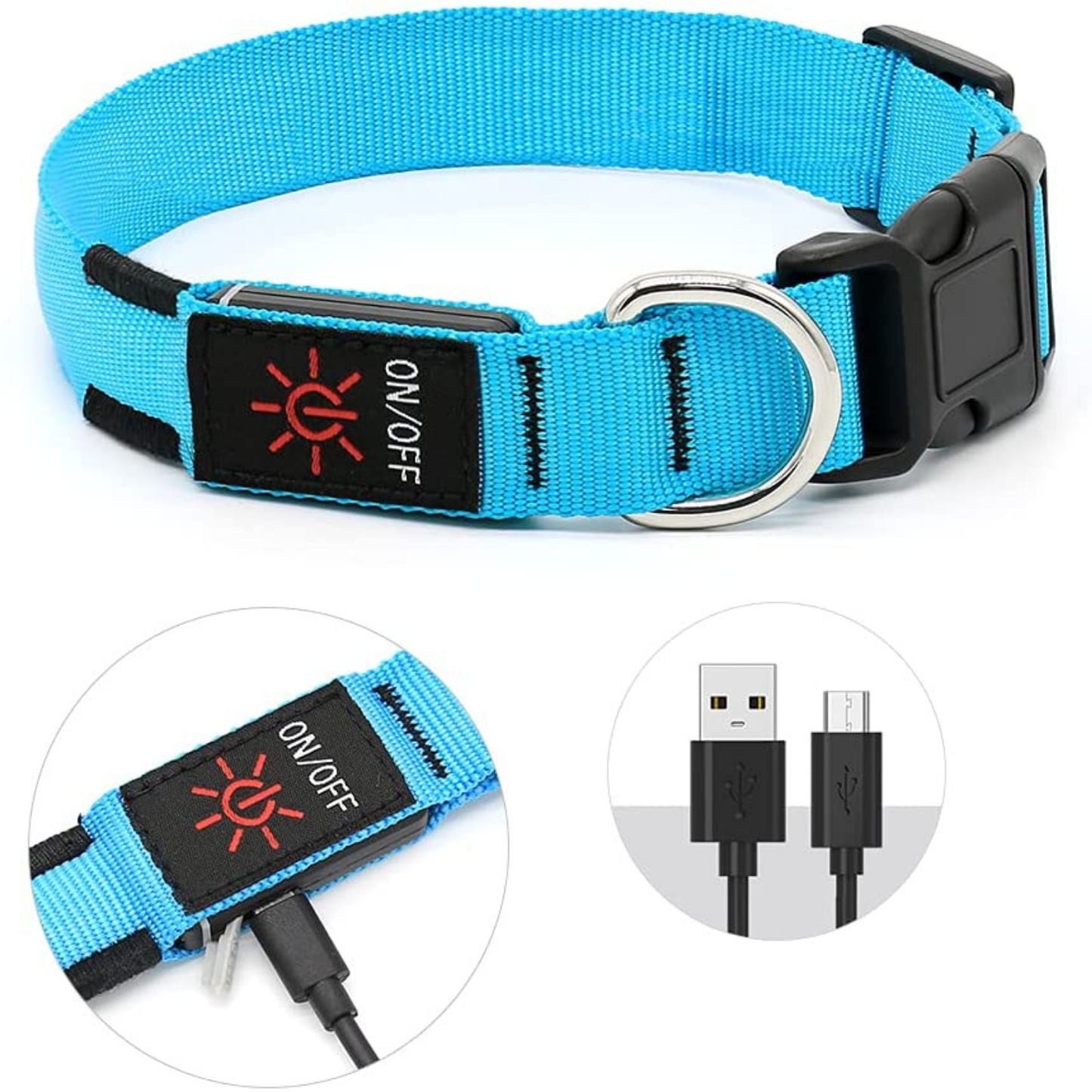 LED Hondenhalsband – Oplaadbaar, Verstelbaar & Veilig in het Donker