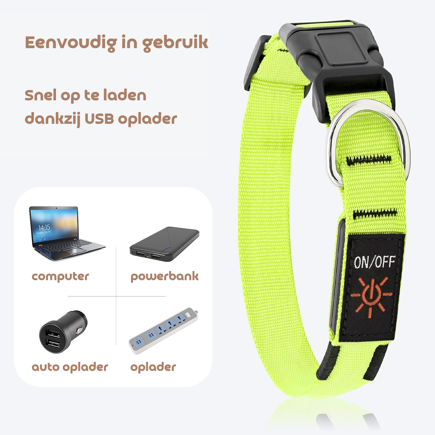 LED Hondenhalsband – Oplaadbaar, Verstelbaar & Veilig in het Donker