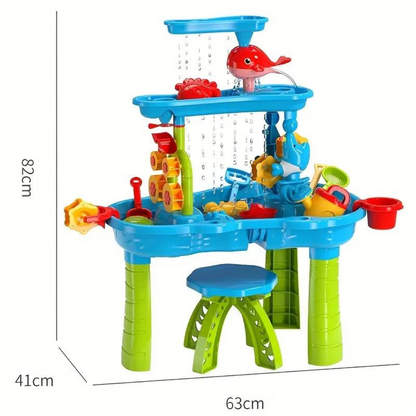 3-Laags Zand en Water Speeltafel met Accessoires voor Kinderen