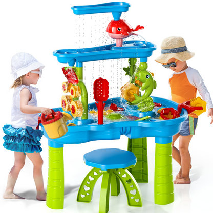 3-Laags Zand en Water Speeltafel met Accessoires voor Kinderen