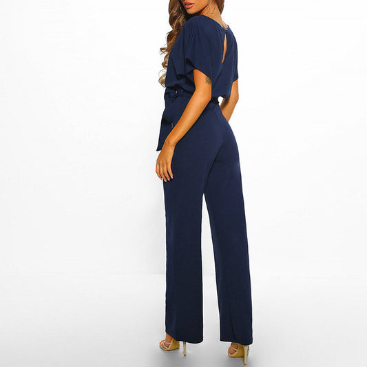 Elegante Donkerblauwe Dames Jumpsuit
