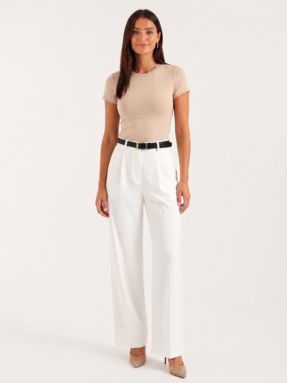Broek Dames Hoge Taille Wijde Pijpen Casual Formeel