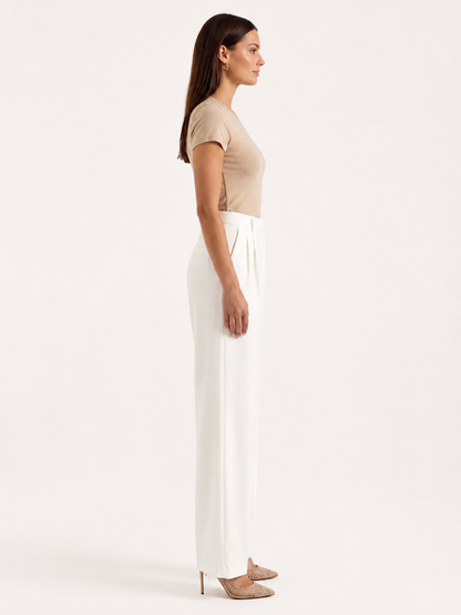 Broek Dames Hoge Taille Wijde Pijpen Casual Formeel