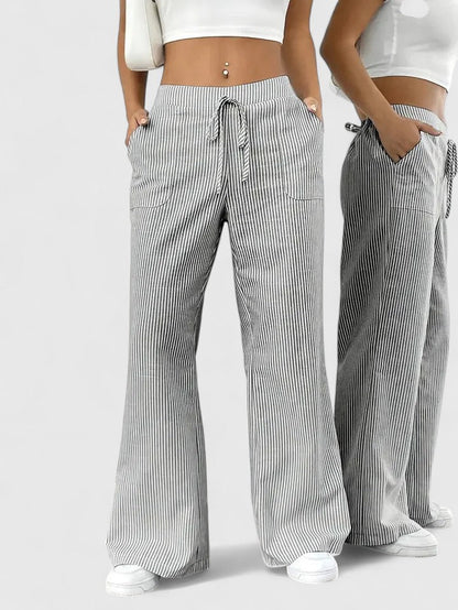 Dames Broek Elastische Taille Wijde Pijpen