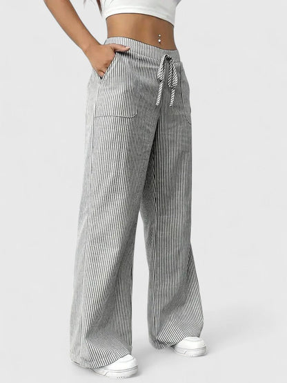 Dames Broek Elastische Taille Wijde Pijpen