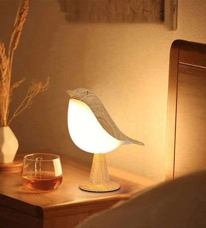 Vogelvormige houten tafellamp – sfeervolle decoratieve nachtlamp