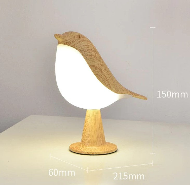 Vogelvormige houten tafellamp – sfeervolle decoratieve nachtlamp