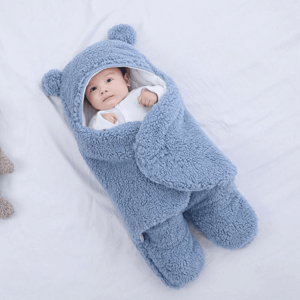 Fluffy Beren wikkeldeken | Warme en knusse baby slaapzak