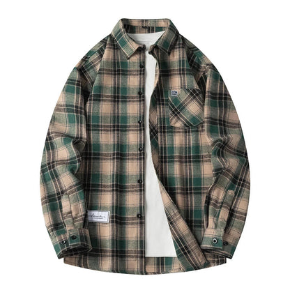 Heren Geruite Overshirt Knoopsluiting Casual Zomer