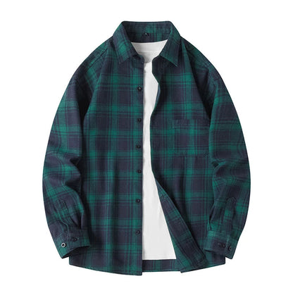 Heren Geruite Overshirt Knoopsluiting Casual Zomer