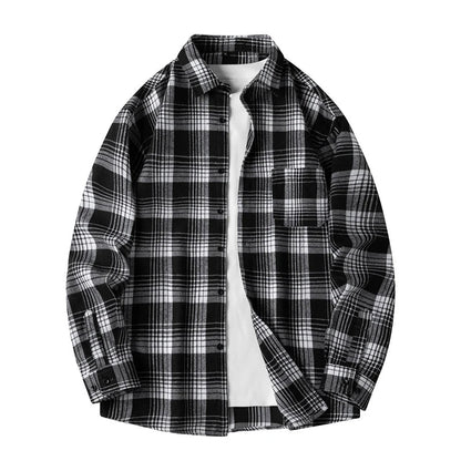 Heren Geruite Overshirt Knoopsluiting Casual Zomer