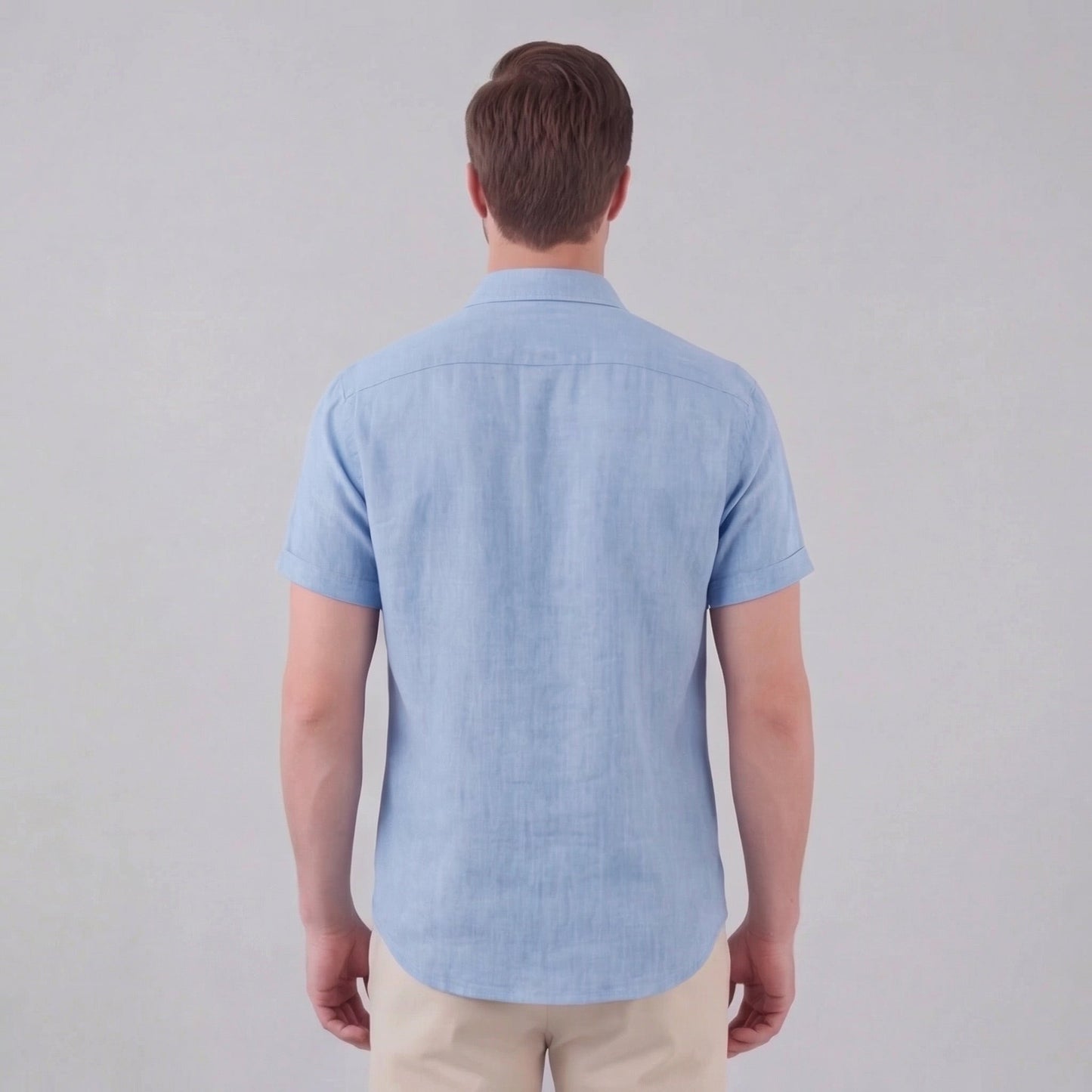 Heren Linnen Shirt Korte Mouw