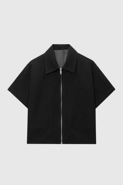 Kort Jasje Dames Cropped Rits Revers Casual Chic