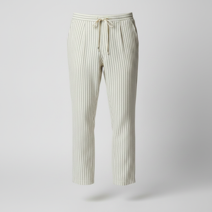 Linnen Katoen Broek Heren Pinstripe Drawstring Casual Zomer