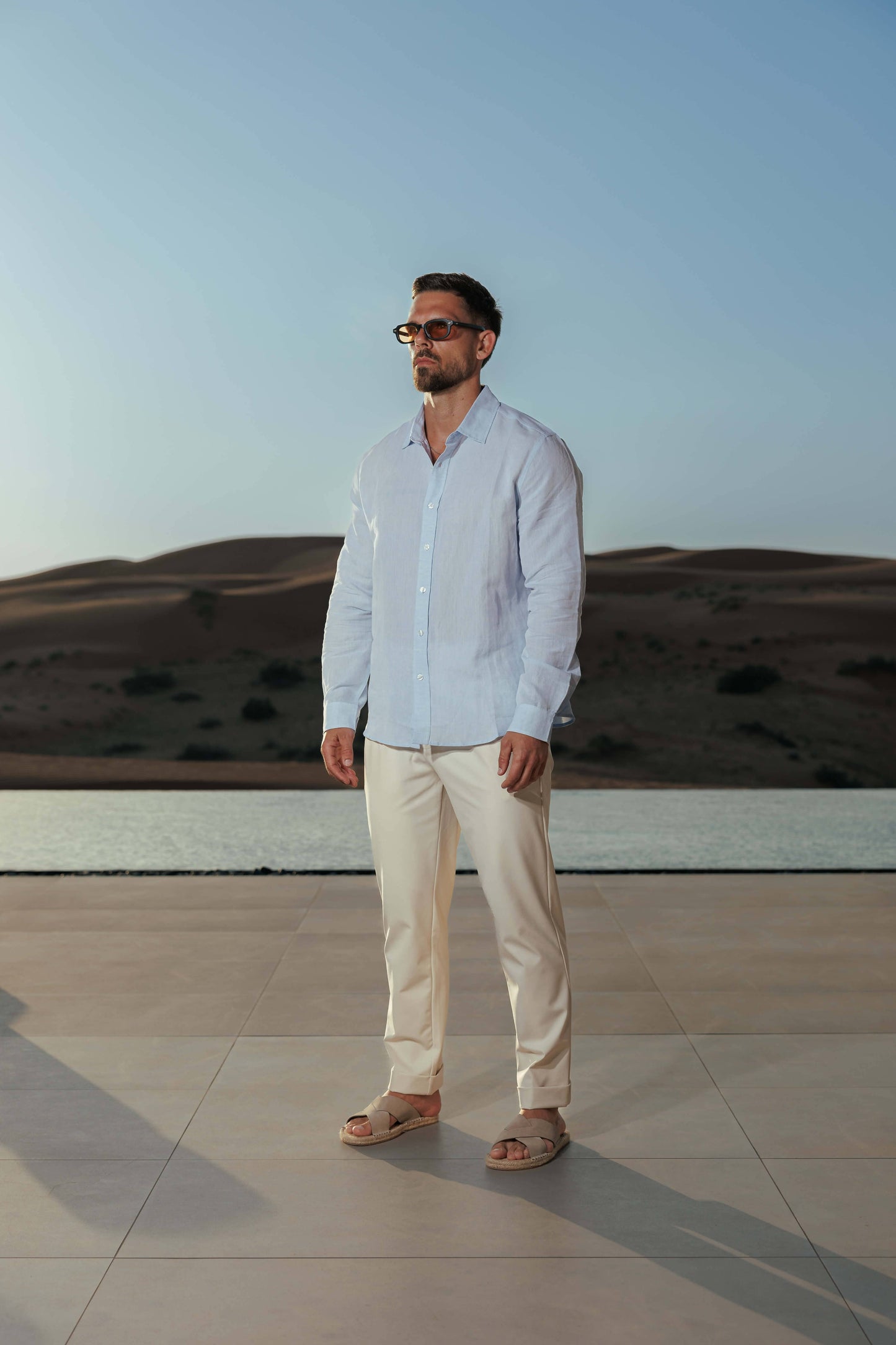 Linnen Overhemd Heren Lange Mouwen Zomer Casual