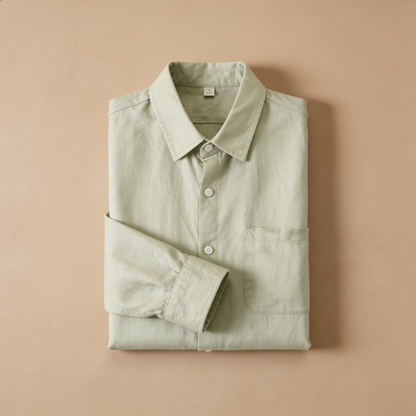 Linnen Shirt Heren Lange Mouwen Casual Zomer