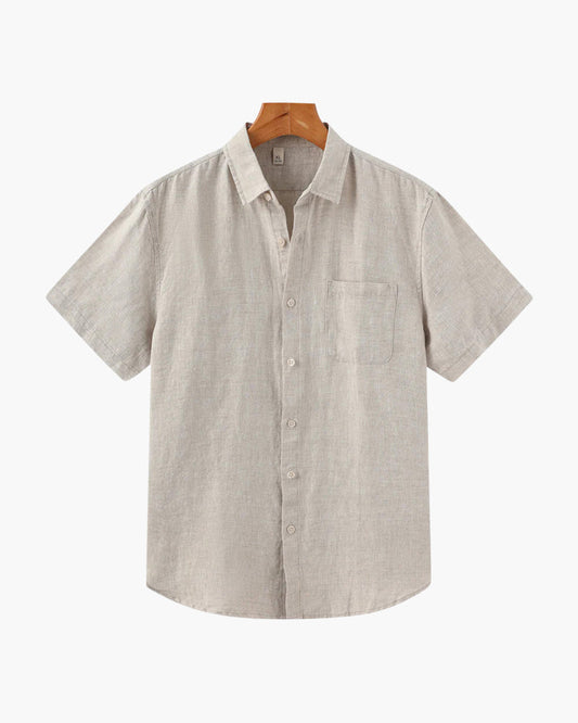 Linnen Shirt Korte Mouwen Heren Zomer Casual