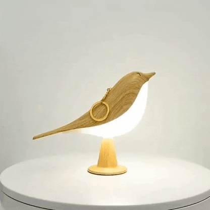 Vogelvormige houten tafellamp – sfeervolle decoratieve nachtlamp