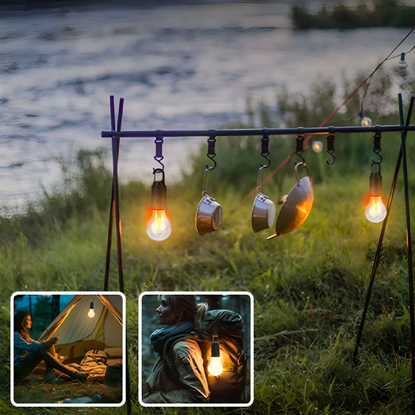 Oplaadbare retro gloeilamp | Ideaal voor op de camping!