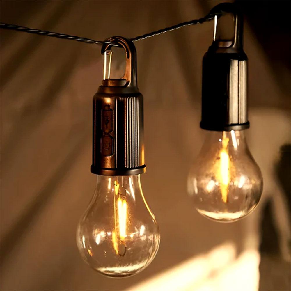 Oplaadbare retro gloeilamp | Ideaal voor op de camping!