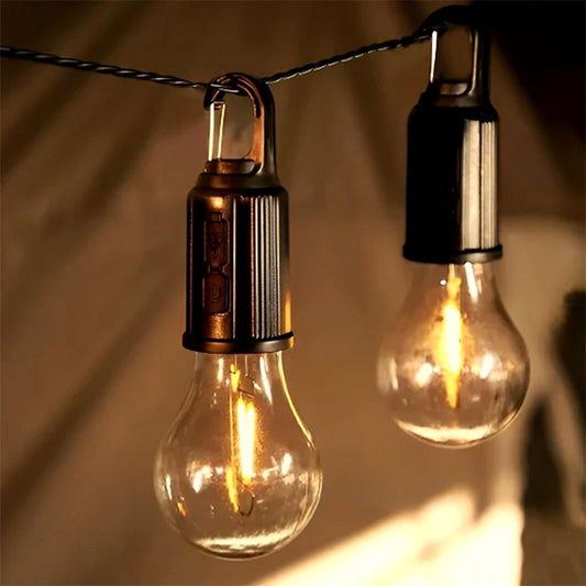 Oplaadbare retro gloeilamp | Ideaal voor op de camping!