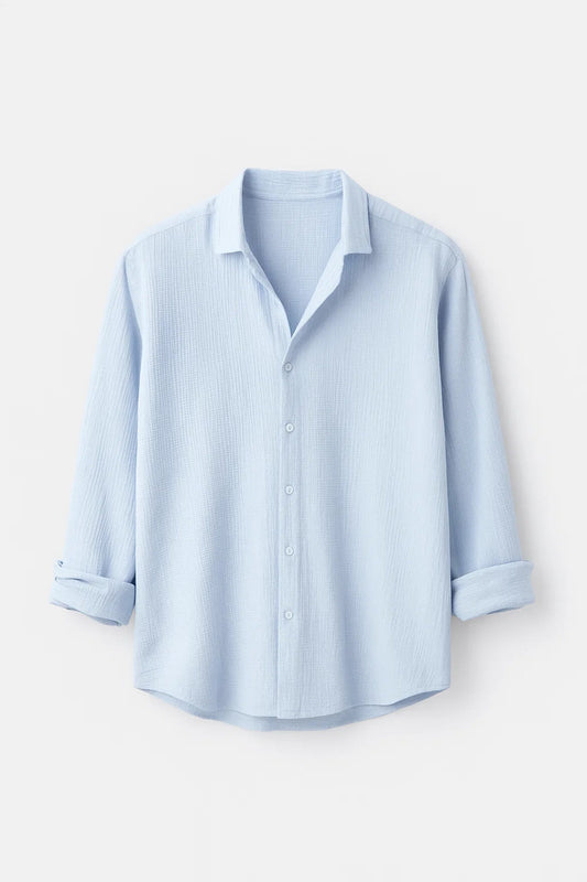 Overhemd Heren Lange Mouw Regular Fit Klassieke Kraag Zomer