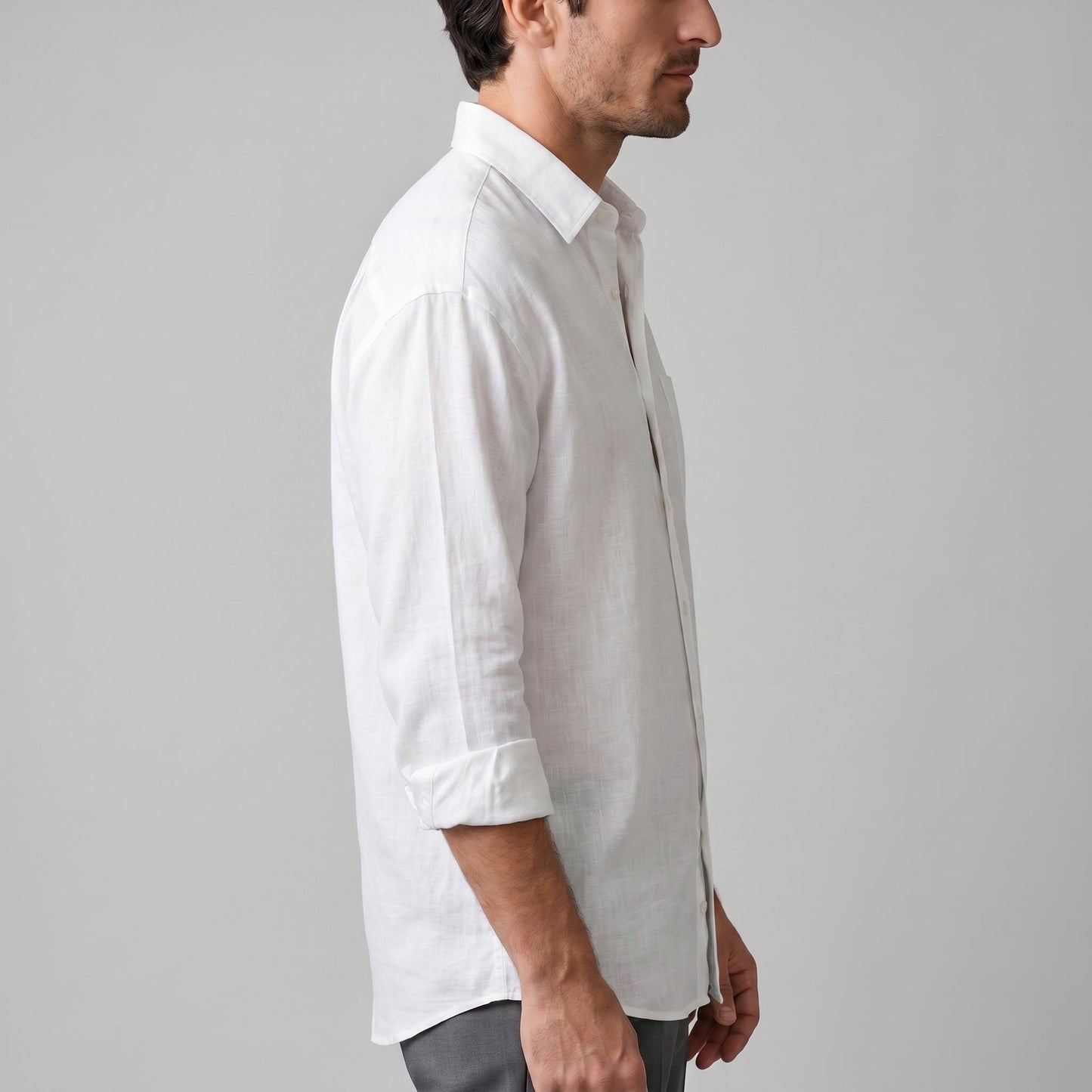 Overhemd Heren Oversized Lange Mouwen Casual