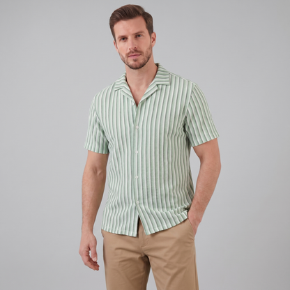 Overhemd Heren Verticale Strepen Resort Casual Zomer