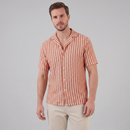 Overhemd Heren Verticale Strepen Resort Casual Zomer
