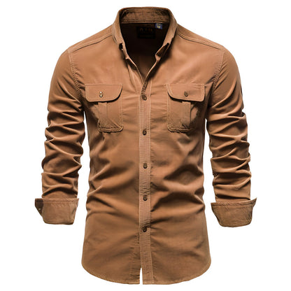 Heren Blouse met Lange Mouwen en Borstzakken